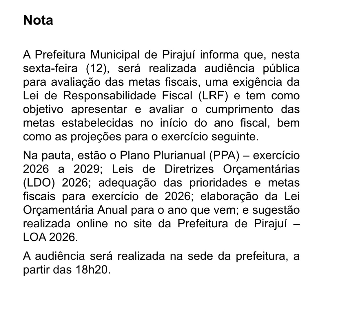 Audiência Pública em Pirajuí